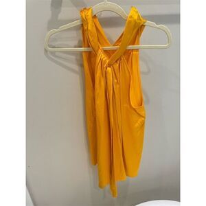 Zara Women's Yellow Halter Top Size M Cross-Front Lightweight Summer Tank